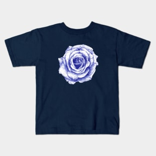 Ballpoint Blue Rose Kids T-Shirt